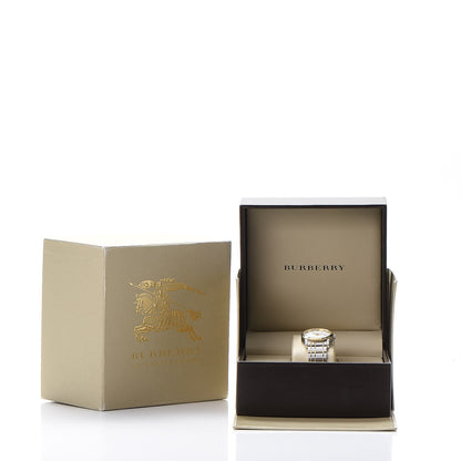 Burberry Stainless Steel Diamond Gold Tone Heritage Watch 8 of 9