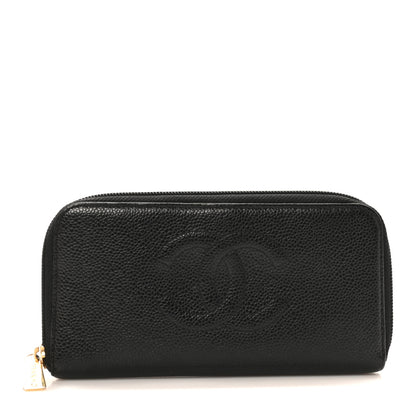Chanel Caviar CC Timeless Large Zip Around Wallet Black 1 of 21