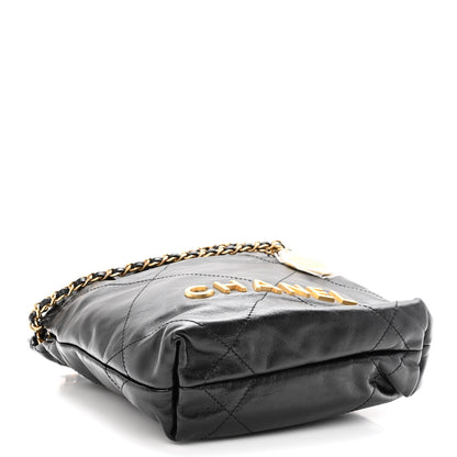 Chanel Shiny Calfskin Quilted Mini Chanel 22 Black 4 of 10