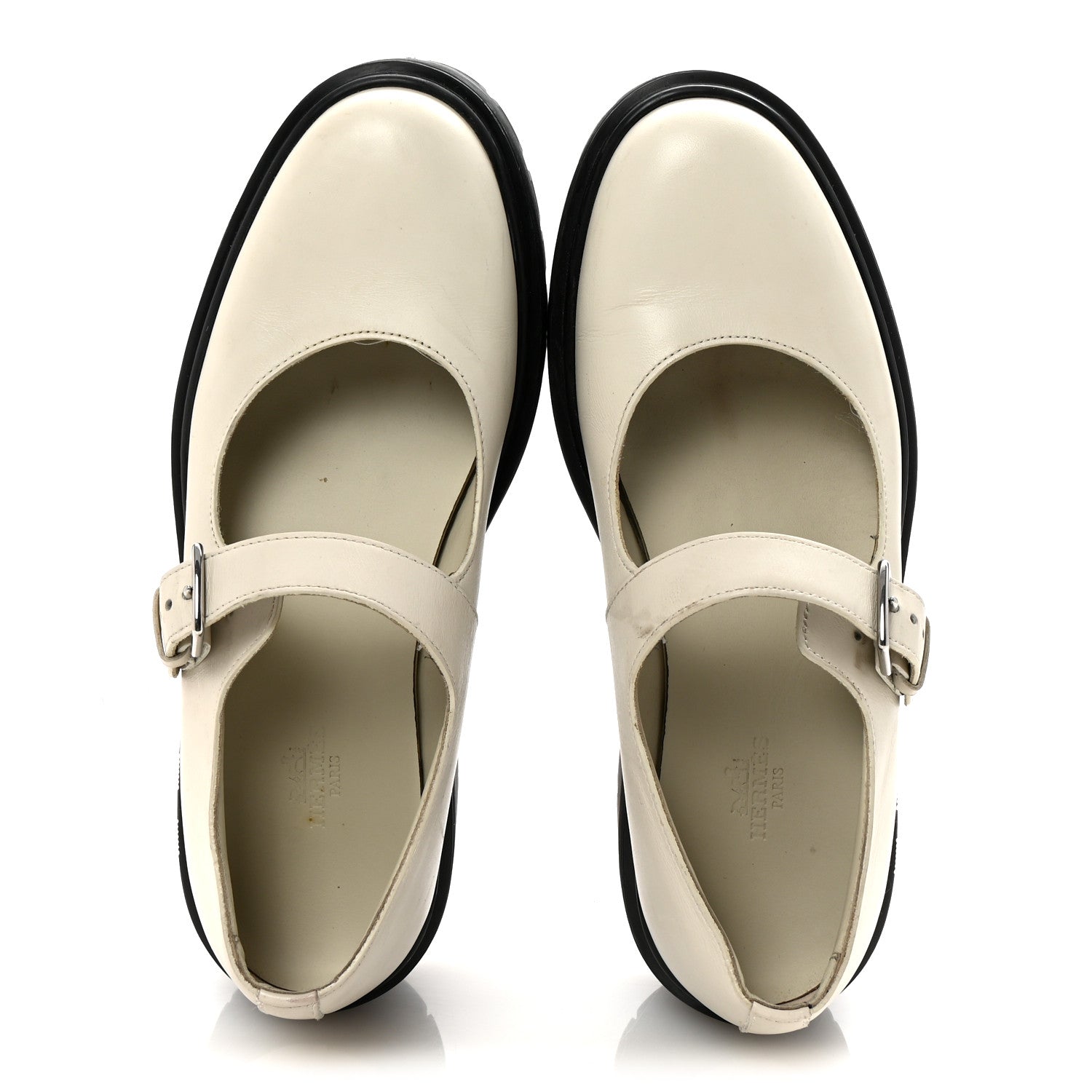 Hermes Calfskin Hoxton Oxford 37.5 Beige Glaise 2 of 8