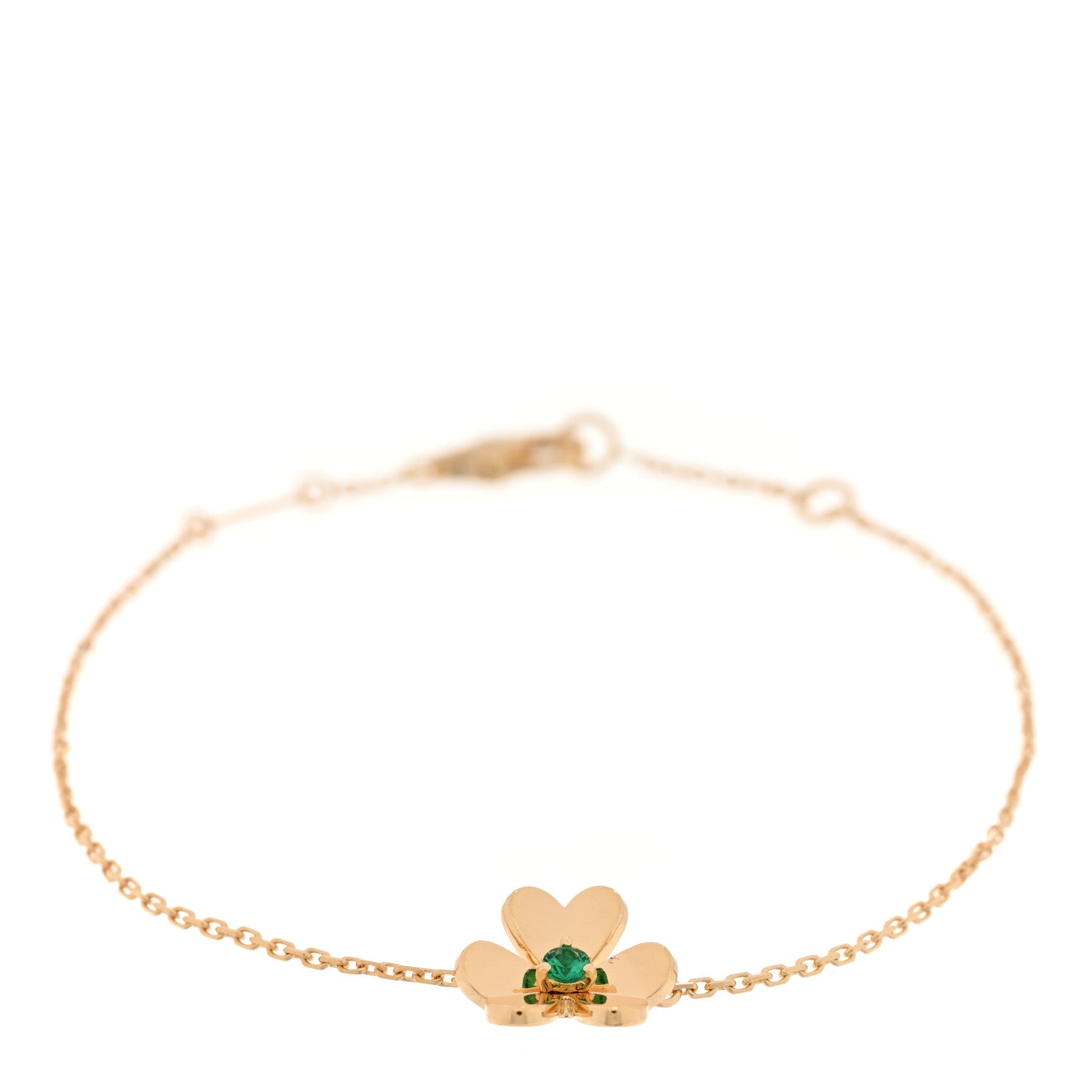 Van Cleef & Arpels 18K Yellow Gold Emerald Mini Frivole Bracelet 1 of 4