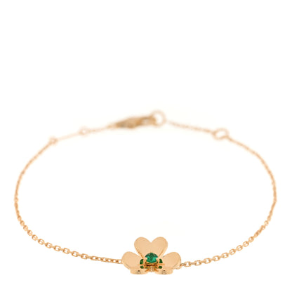 Van Cleef & Arpels 18K Yellow Gold Emerald Mini Frivole Bracelet 1 of 4