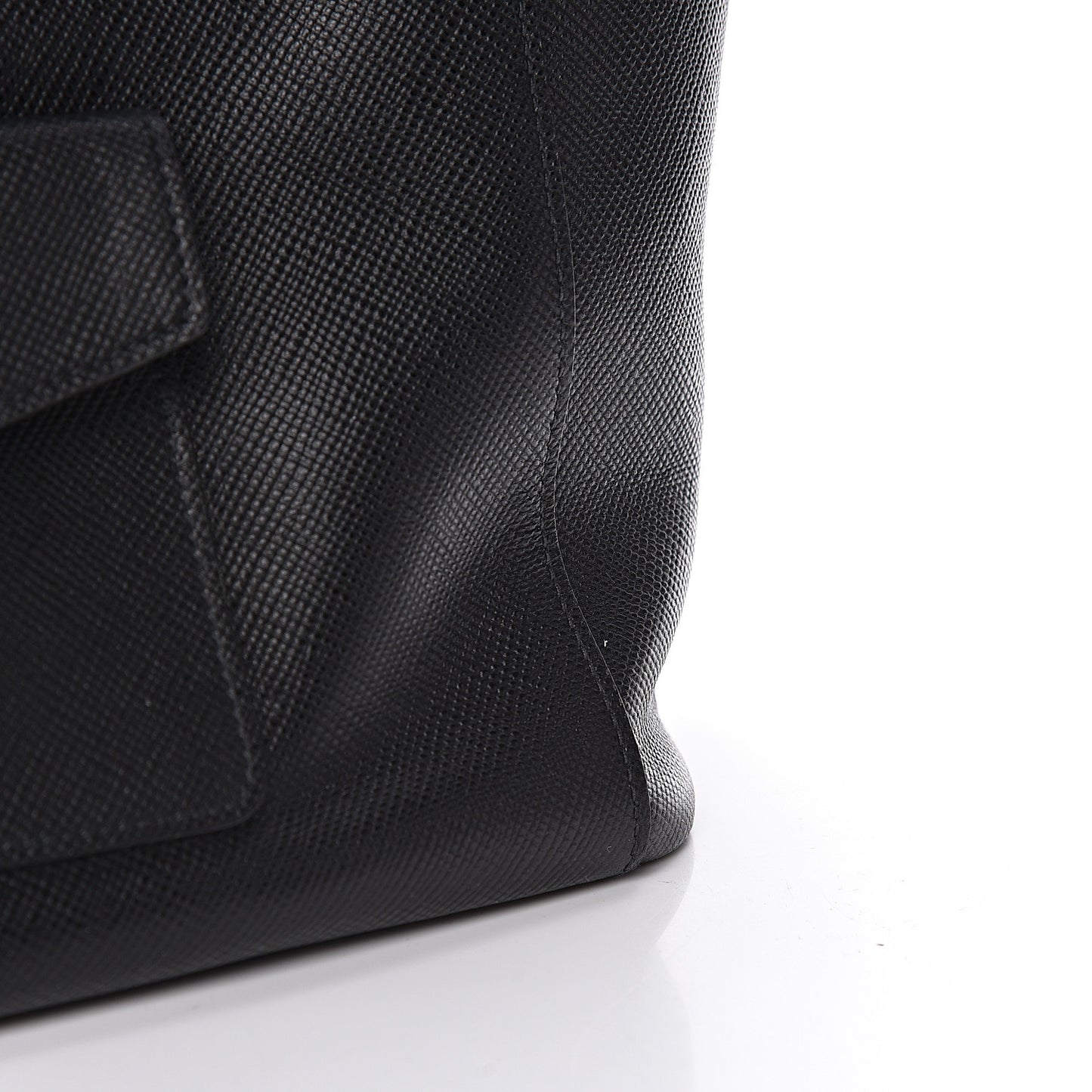 Saffiano Cuir Front Pocket Tote Black