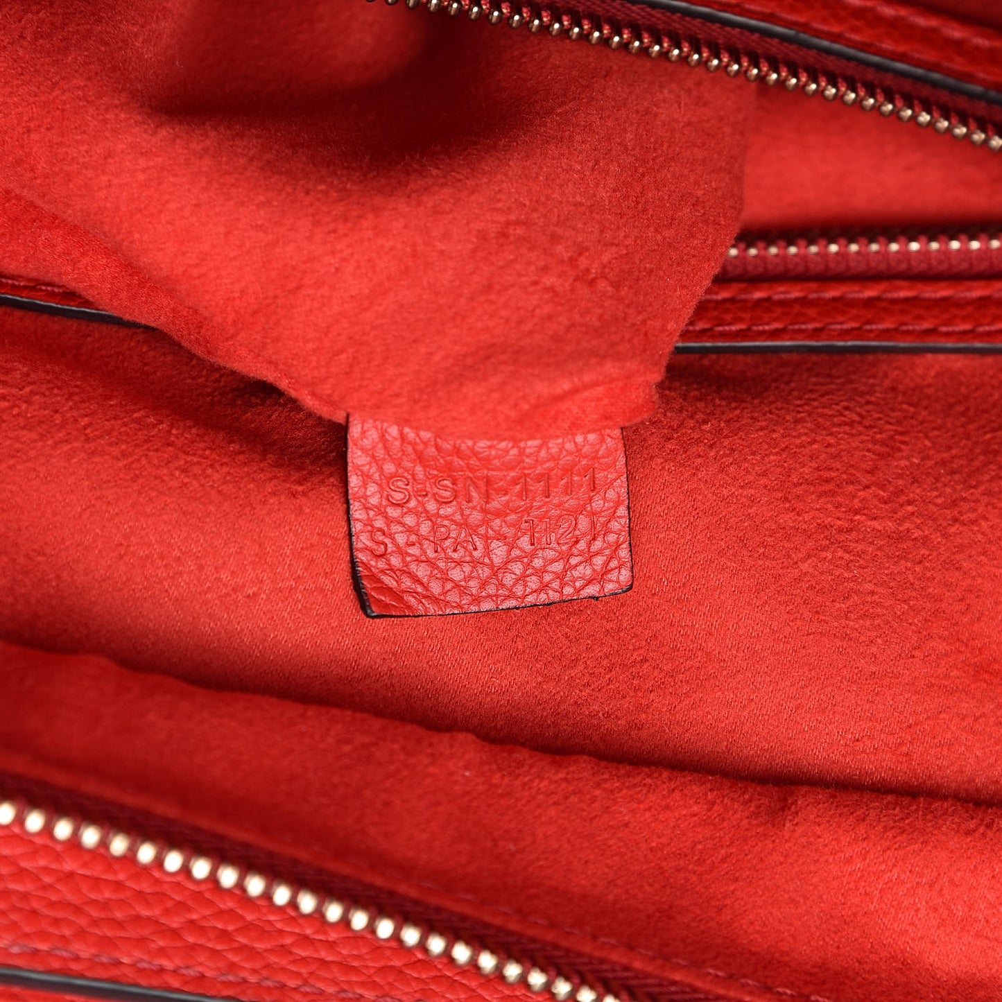 Drummed Calfskin Mini Luggage Red