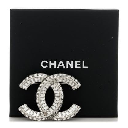 Chanel Baguette Crystal CC Brooch Silver 5 of 5