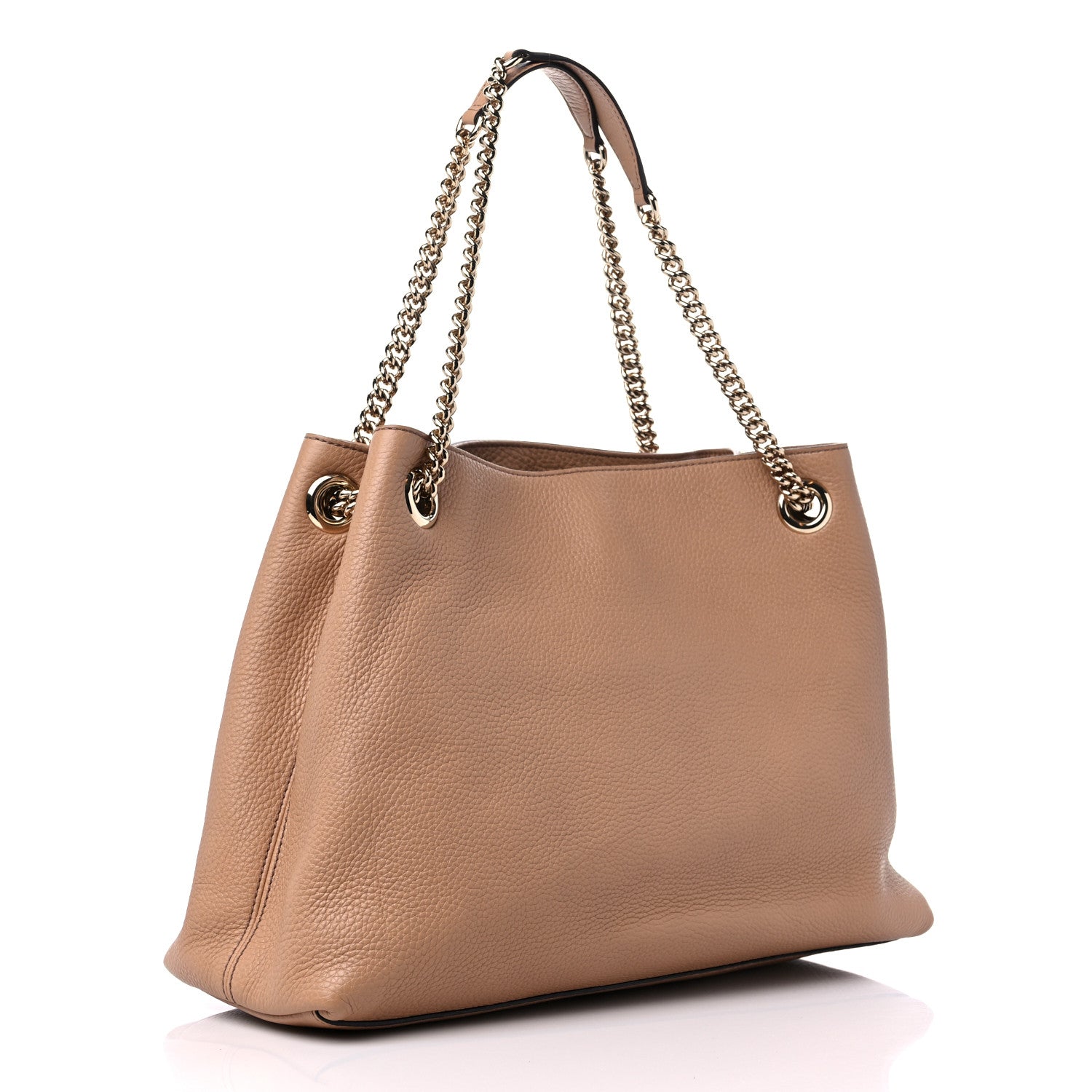 Gucci Pebbled Calfskin Medium Soho Chain Shoulder Bag Camelia 3 of 9