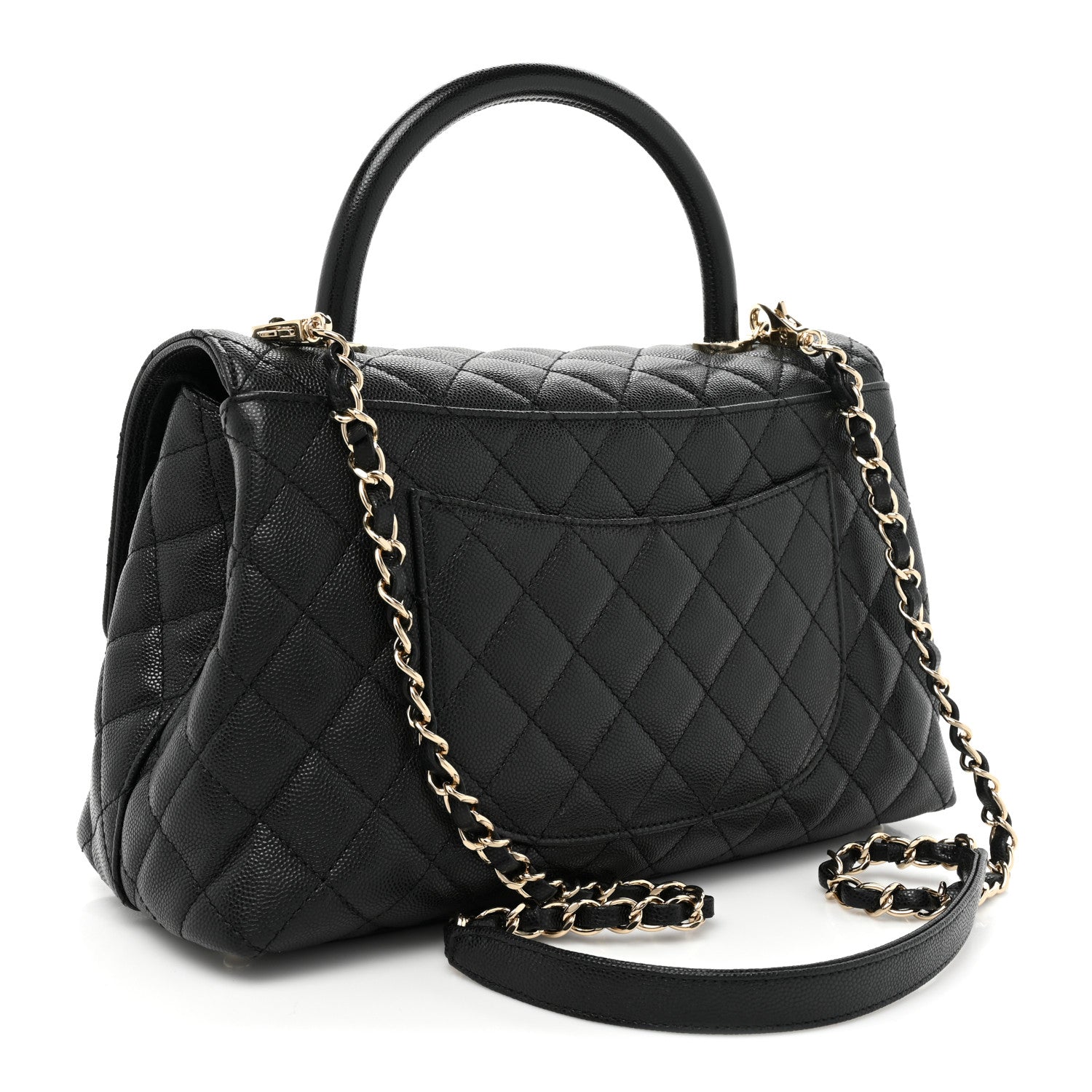 Chanel Caviar Quilted Small Coco Handle Flap Black 3 of 12