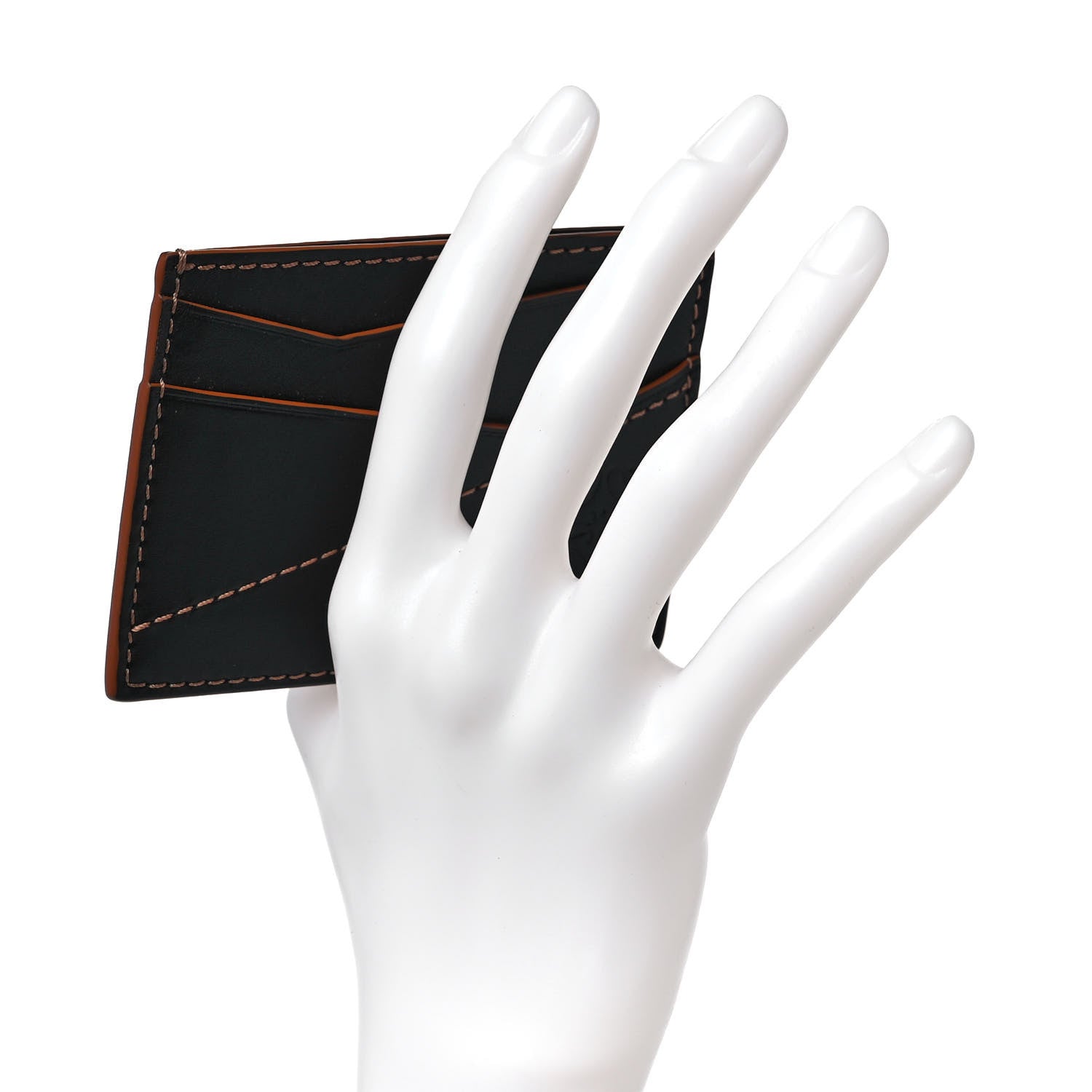 Loewe Calfskin Puzzle Card Holder Black 2 of 8