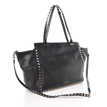Valentino Garavani Vitello Medium Rockstud All Over Tote Black 3 of 8