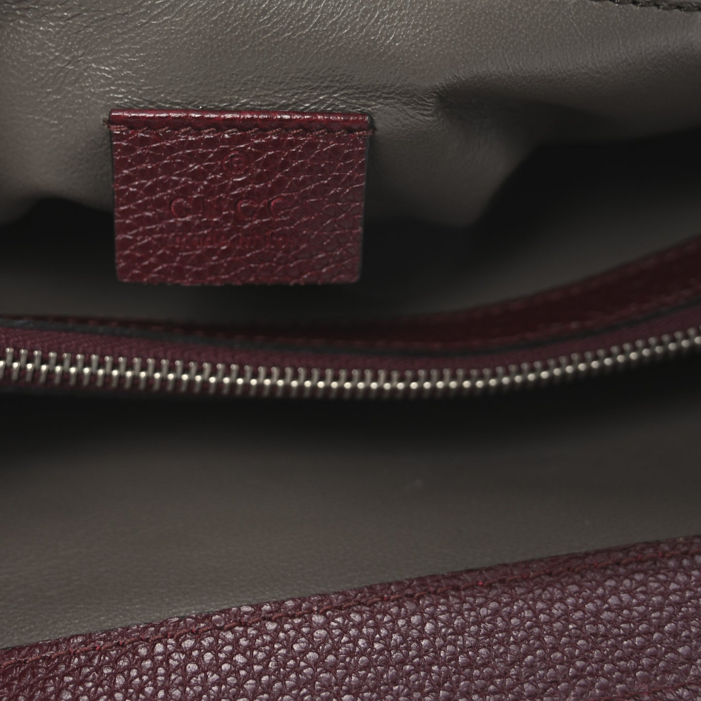 Grainy Calfskin Small Zumi Top Handle Bag Vintage Bordeaux