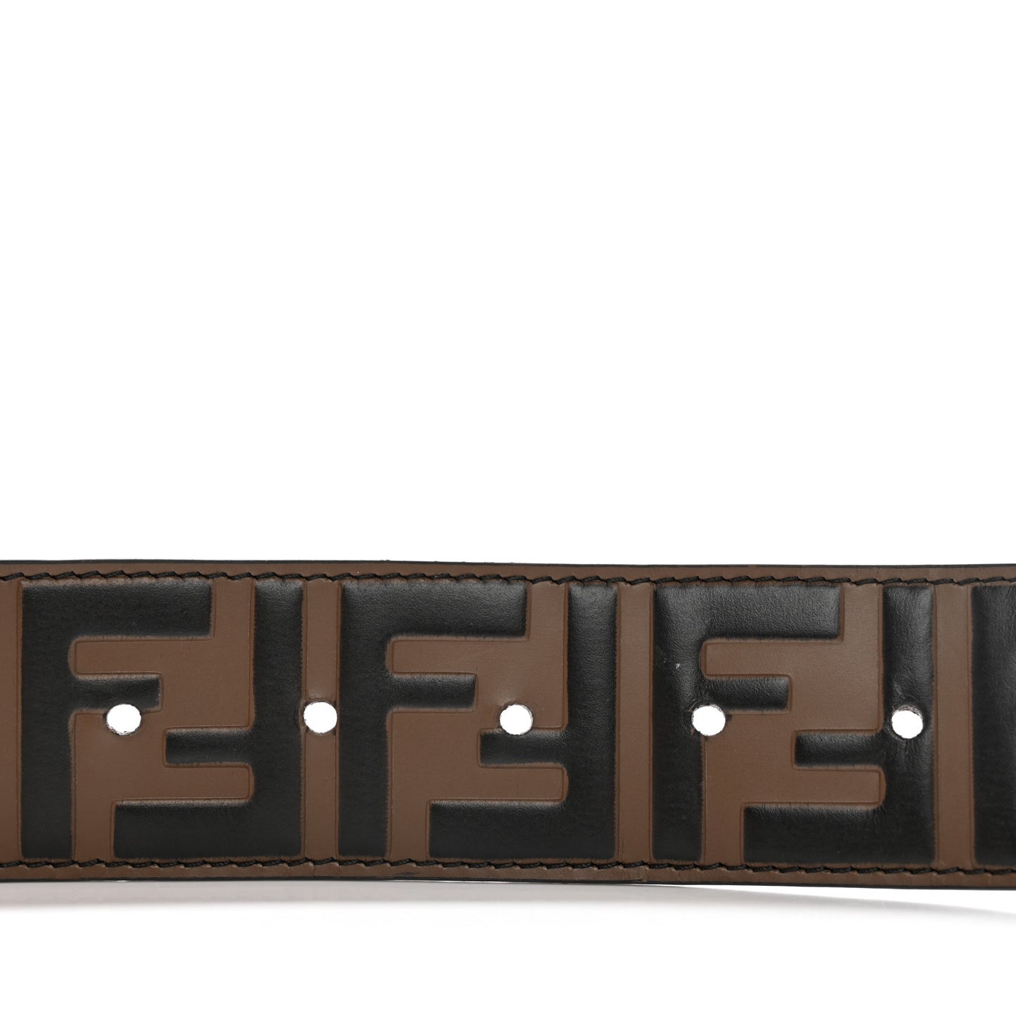Vitello F is Fendi Bi-Color FF 1974 Embossed Belt 95 38 Maya Black