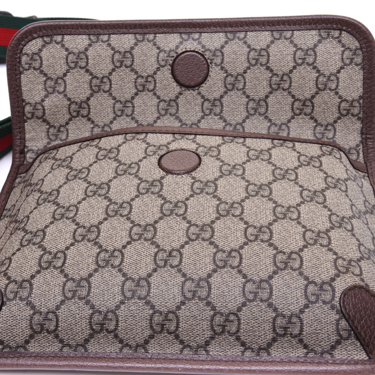 GG Supreme Monogram Neo Vintage Web Belt Bag Brown