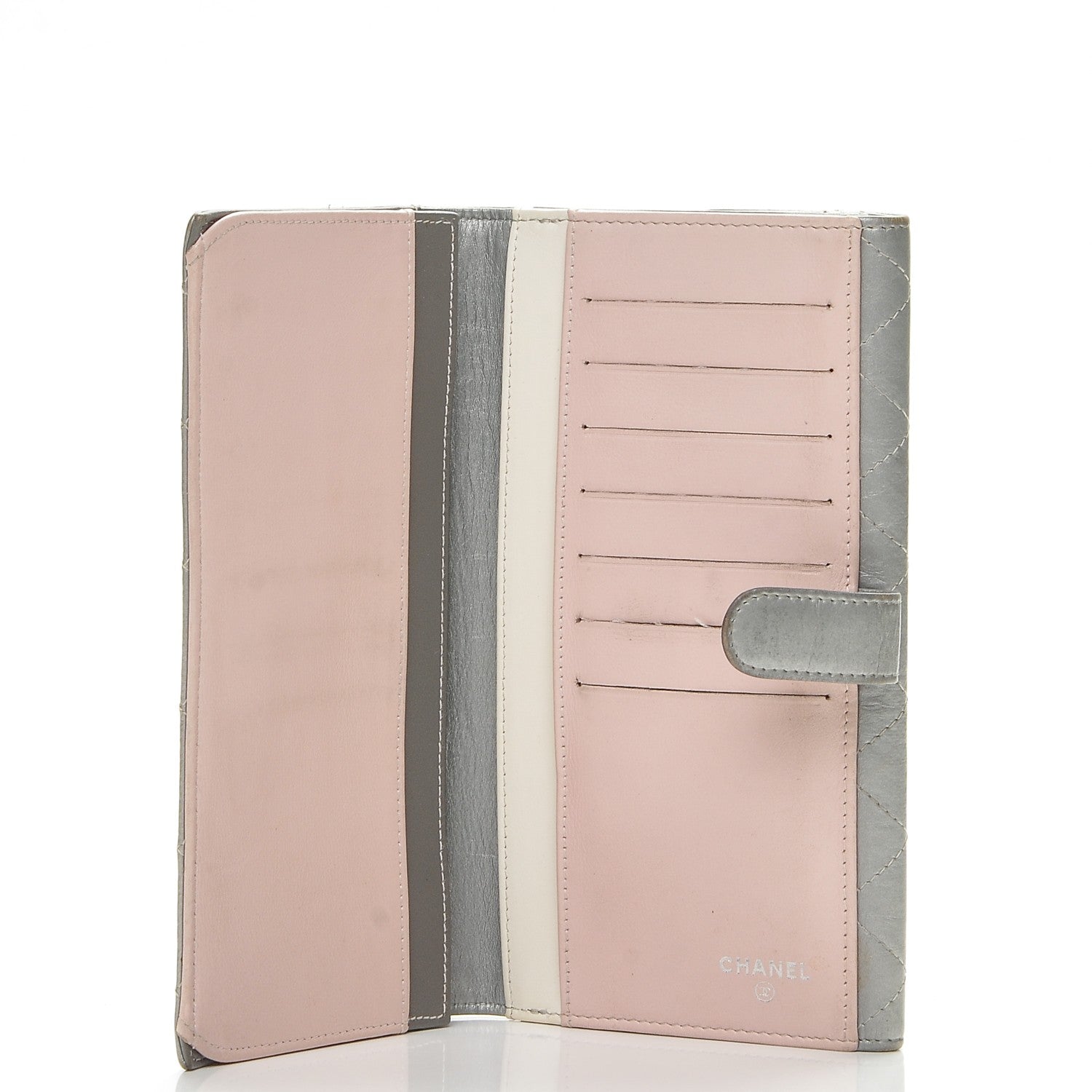 Chanel Aged Metallic Calfskin Large Palette Flap Wallet Silver 5 of 8