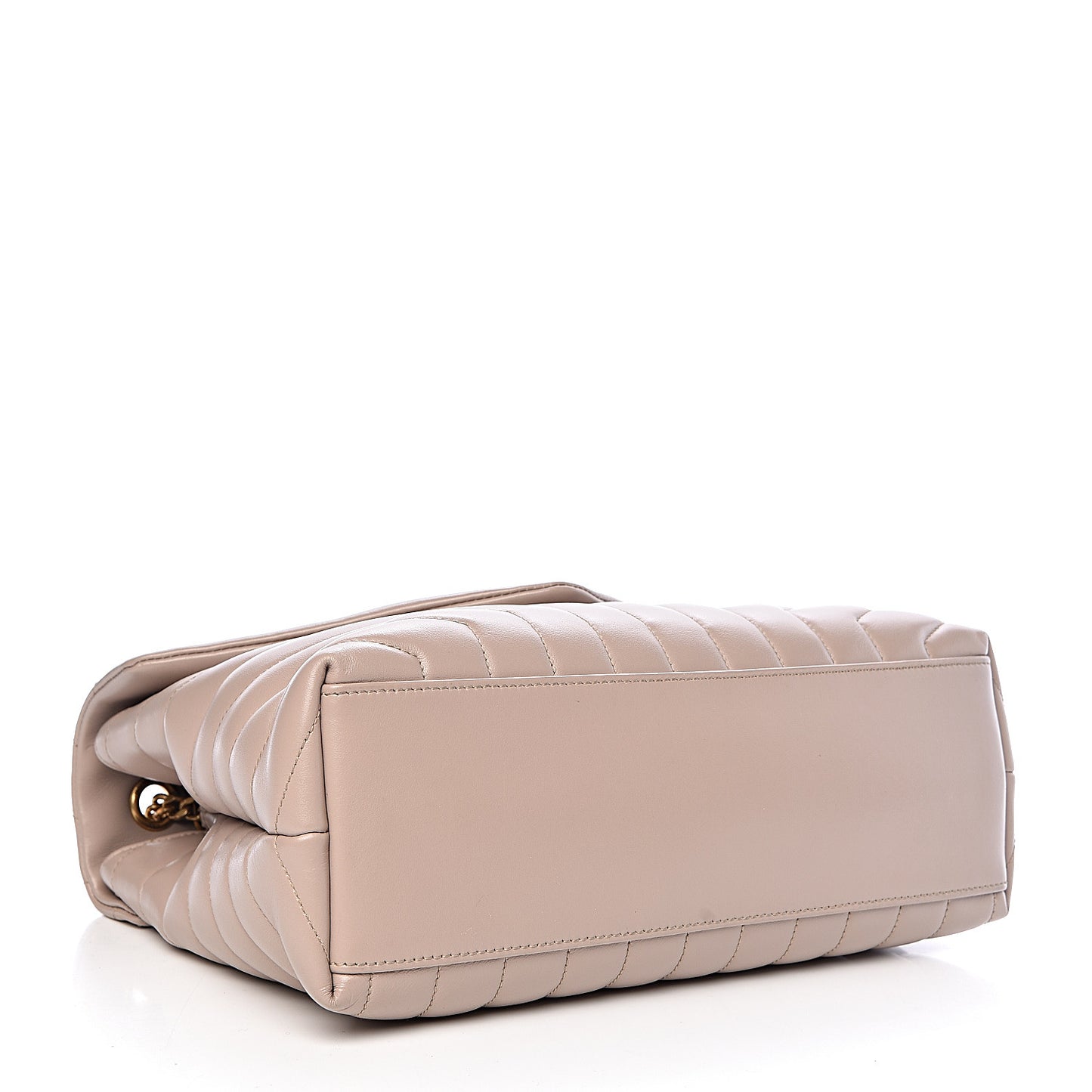 Calfskin Y Quilted Monogram Medium Loulou Chain Satchel Light Natural