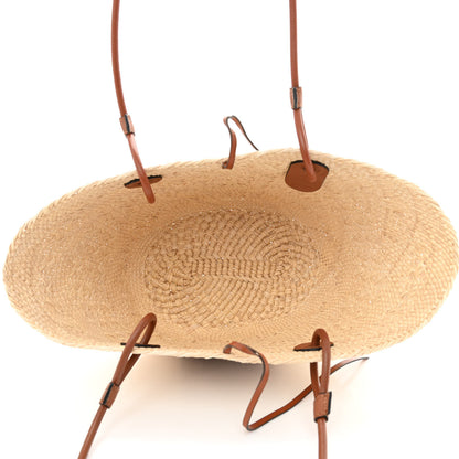 Loewe Calfskin Raffia Small Anagram Basket Tote Bag Natural Tan 4 of 11
