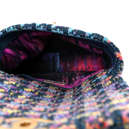 Chanel Tweed Quilted Medium Chanel 19 Flap Dark Multicolor 5 of 9
