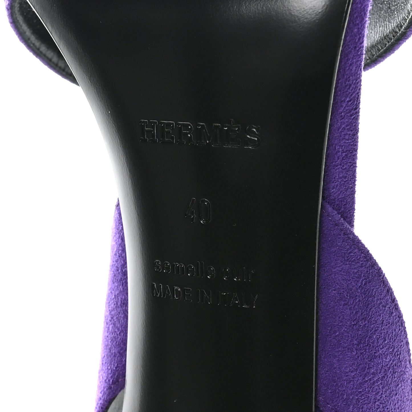 Suede Goatskin Crystal Heden 105 Sandals 40 Violet Majorette
