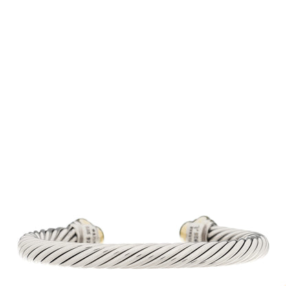 David Yurman Sterling Silver 14K Yellow Gold 7mm Cable Classics Dome Bracelet 2 of 3