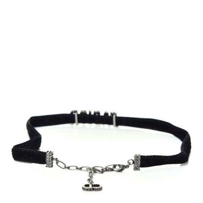 Christian Dior Velvet Crystal J’Adior Choker Necklace Black 2 of 5