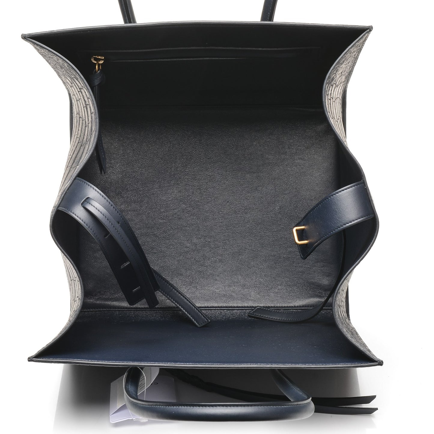 Crocodile Embossed Nubuck Medium Phantom Luggage Navy Blue