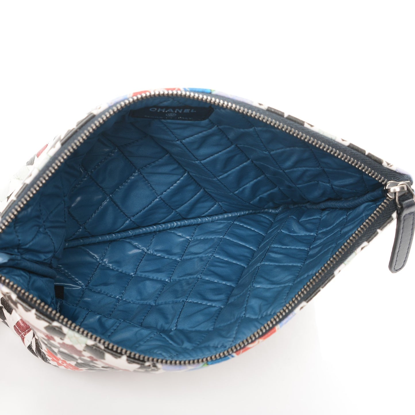Glazed Lambskin Quilted Medium Paris Dubai Cosmetic Case Multicolor