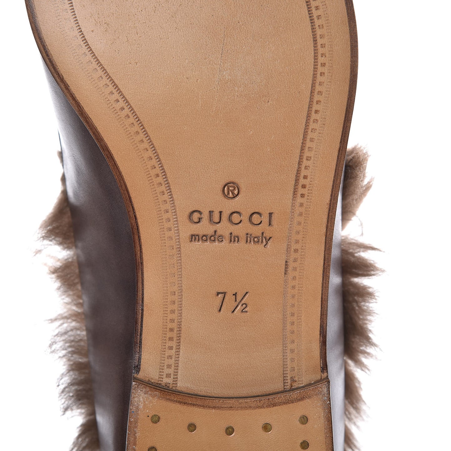 Calfskin Fur Mens Jordaan Loafers 7.5 Dark Brown Natural