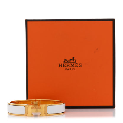 Hermes Enamel Narrow Clic Clac H Bracelet PM White 5 of 5