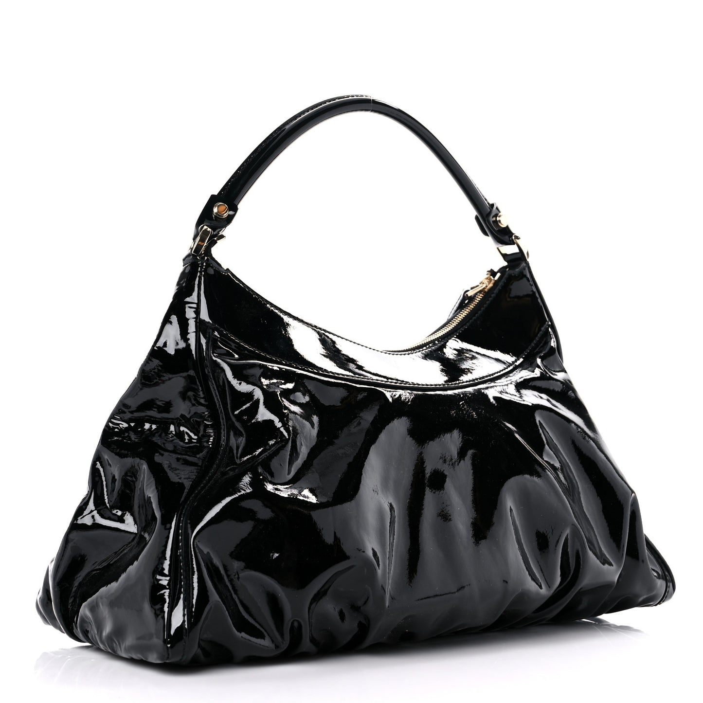 Patent Large D Ring Hobo Black