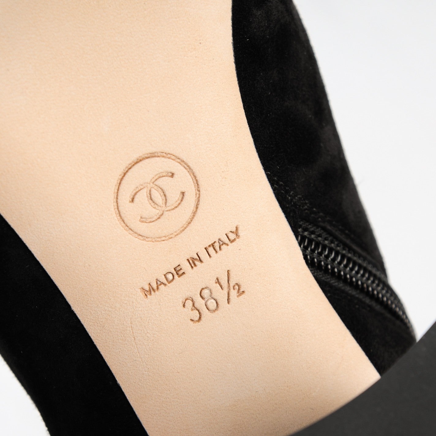 Chanel Suede Calfskin Short Boots 38.5 Black 6 of 8