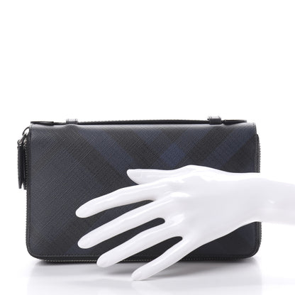 Burberry London Check Travel Wallet Navy Black 3 of 9