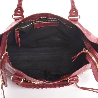 Balenciaga Chevre Gold Metallic Edge Hardware City Rouge Rubis 6 of 8