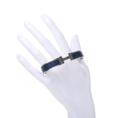 Hermes Matte Enamel Narrow Clic Clac HH Bracelet GM Bleu Nuit 2 of 5