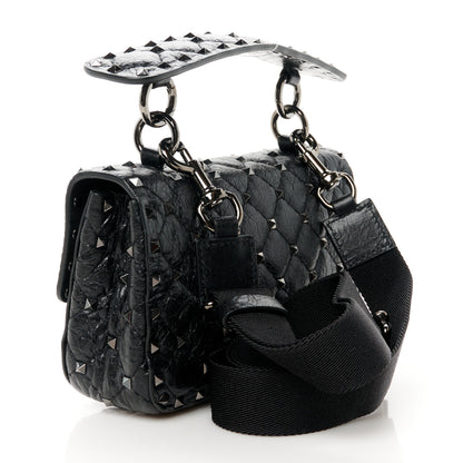 Valentino Garavani Lambskin Small Rockstud Spike Shoulder Bag Black 3 of 10