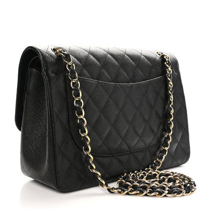 Chanel Caviar Quilted Jumbo Double Flap Black 3 of 12
