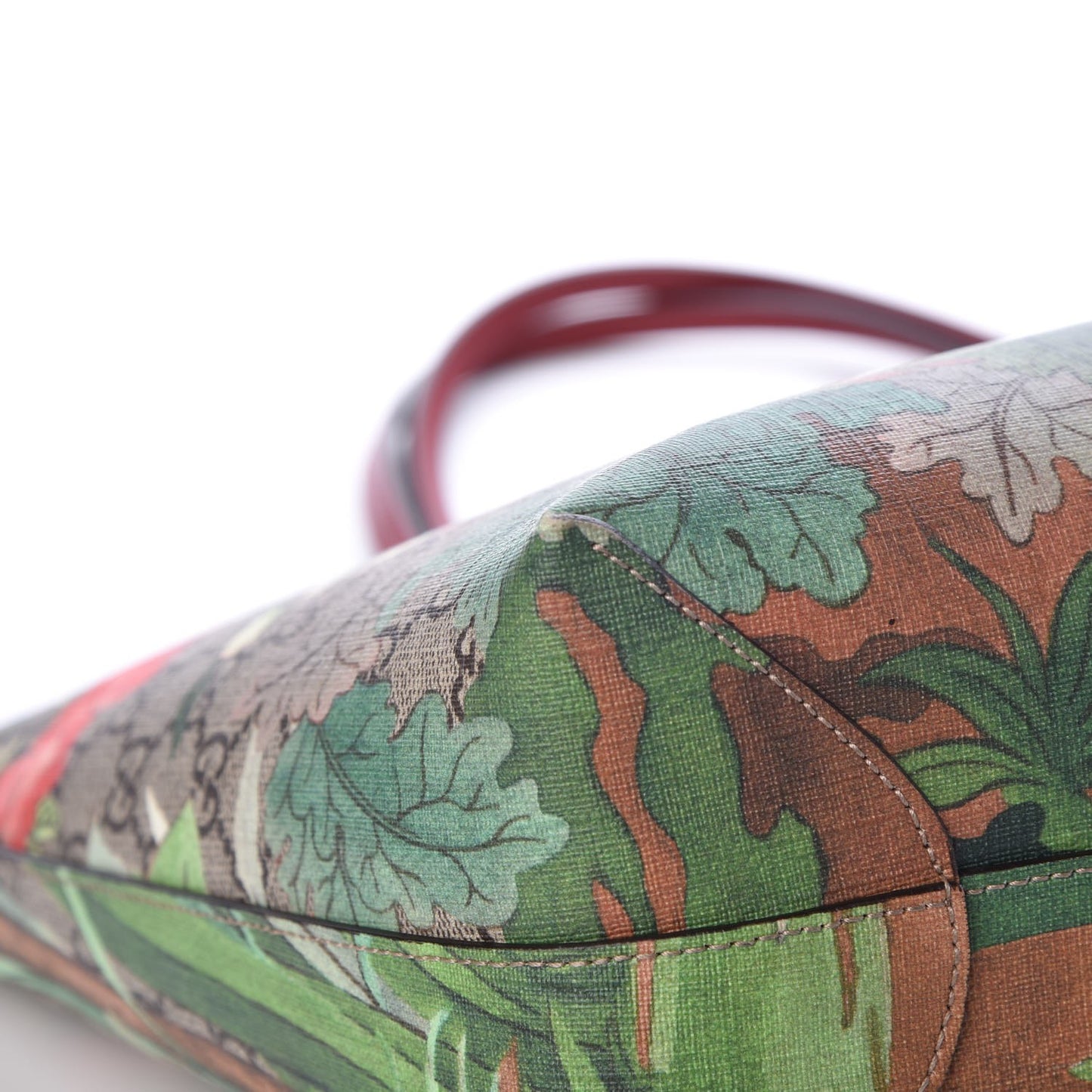 GG Supreme Monogram Tian Medium Shopping Tote Beige Multicolor Red