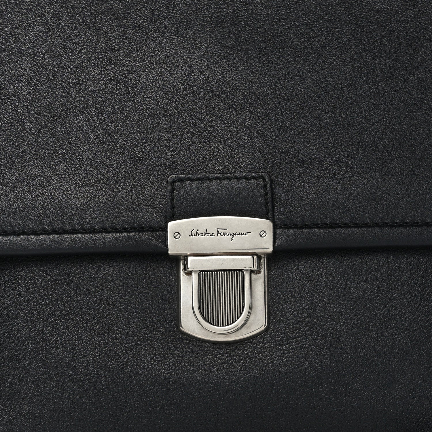 Salvatore Ferragamo Calfskin Briefcase Black 7 of 9