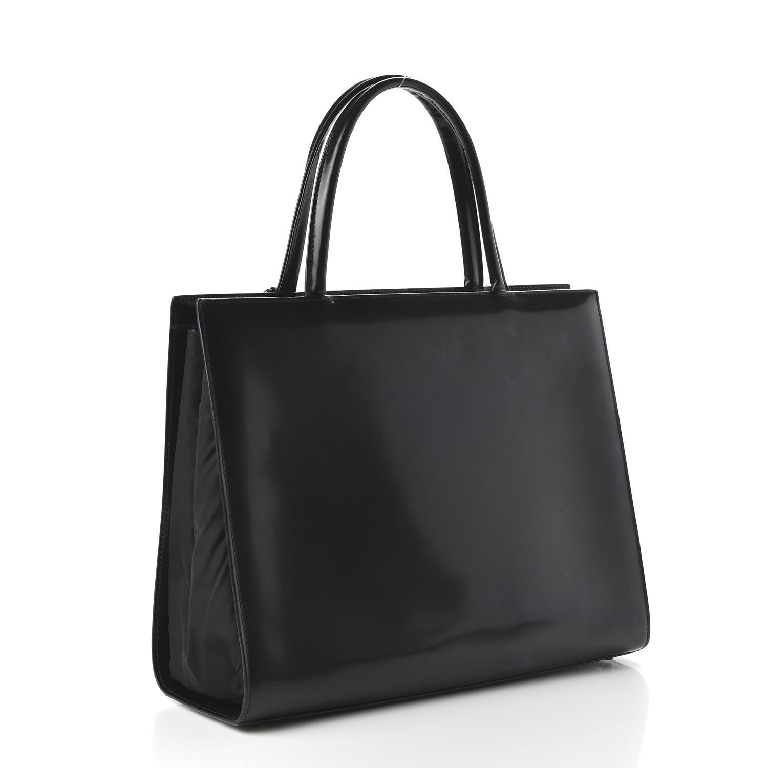 Christian Dior Glazed Calfskin Nylon Lady Dior Tote Black 3 of 10