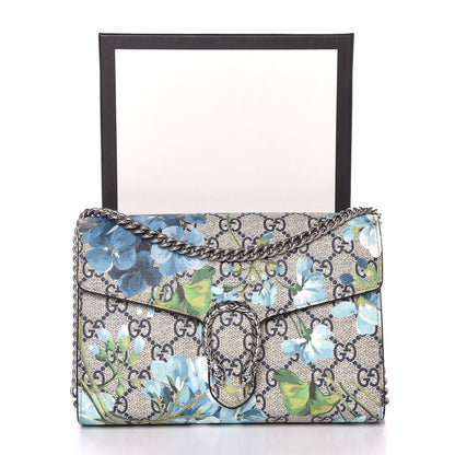 Gucci GG Supreme Monogram Blooms Mini Dionysus Chain Wallet Beige Blue Navy Vintage Blue 7 of 7