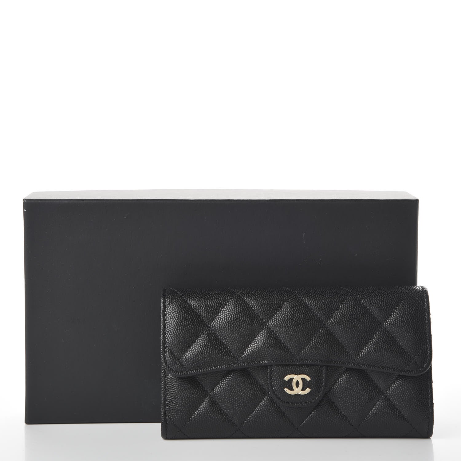 Chanel Caviar Quilted Medium Gusset Flap Wallet Black 11 of 11