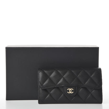 Chanel Caviar Quilted Medium Gusset Flap Wallet Black 11 of 11