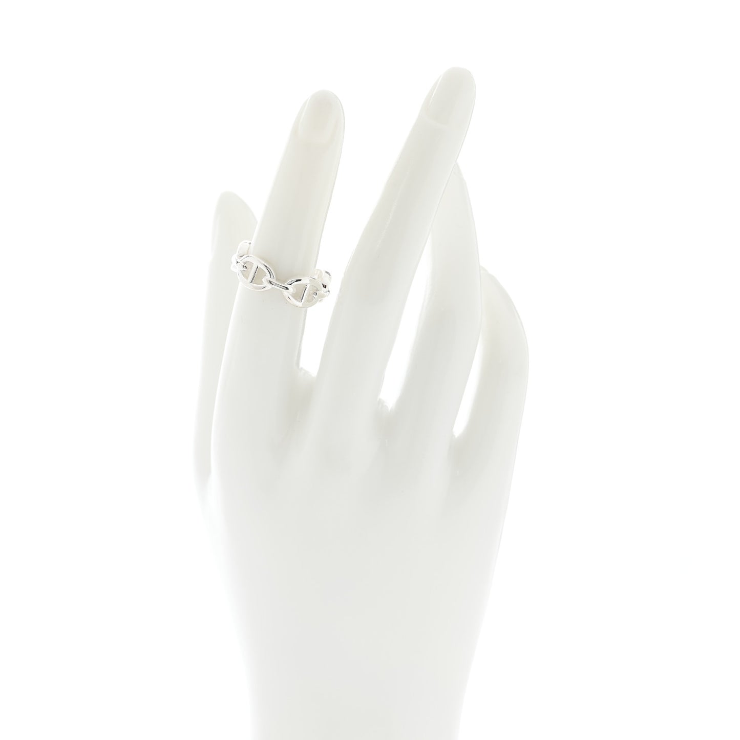 Sterling Silver PM Chaine d'Ancre Enchainee Band Ring 51 5.75