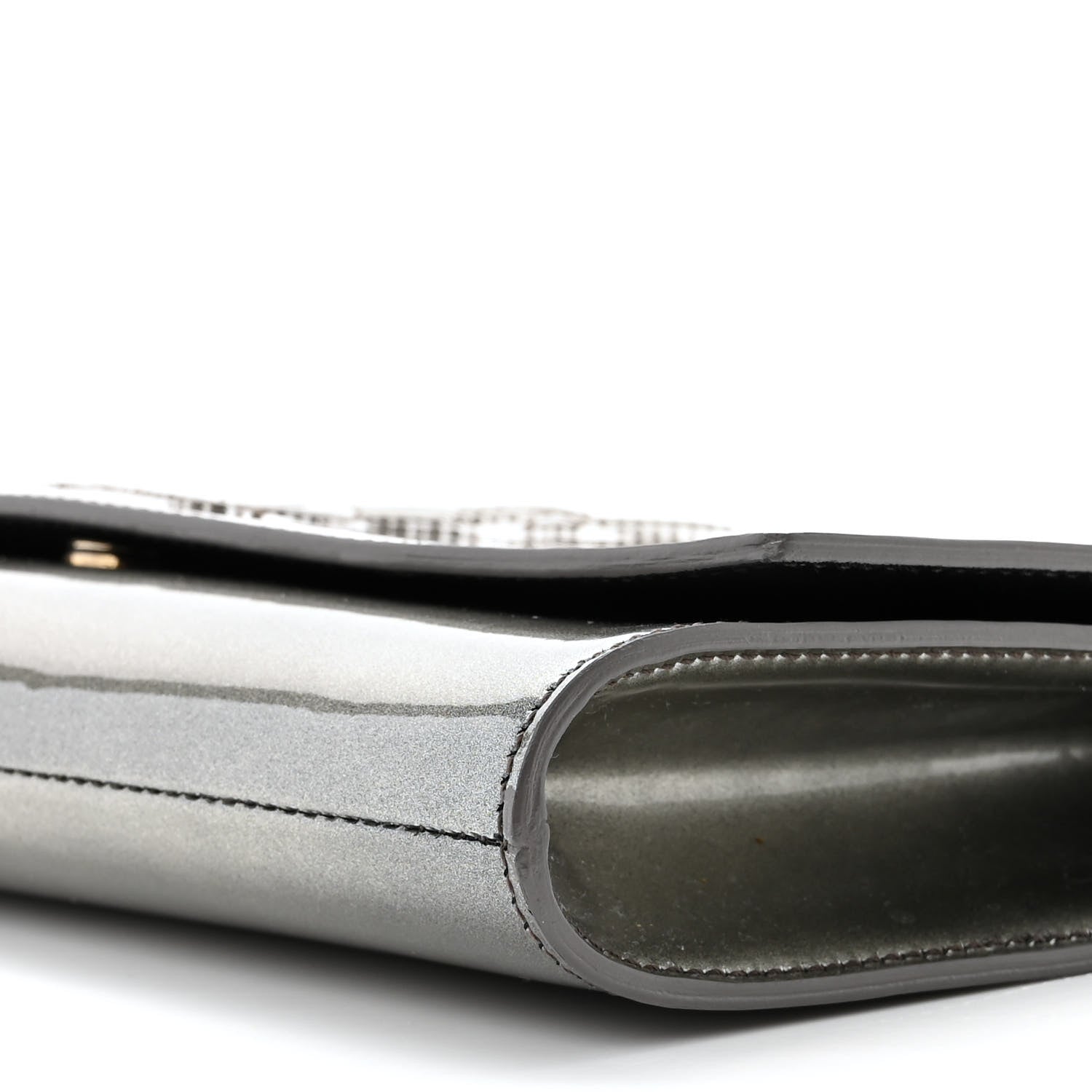 Saint Laurent Patent Large Belle De Jour Clutch Grey 10 of 11