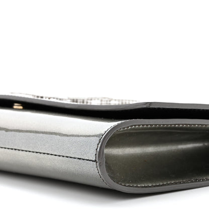 Saint Laurent Patent Large Belle De Jour Clutch Grey 10 of 11