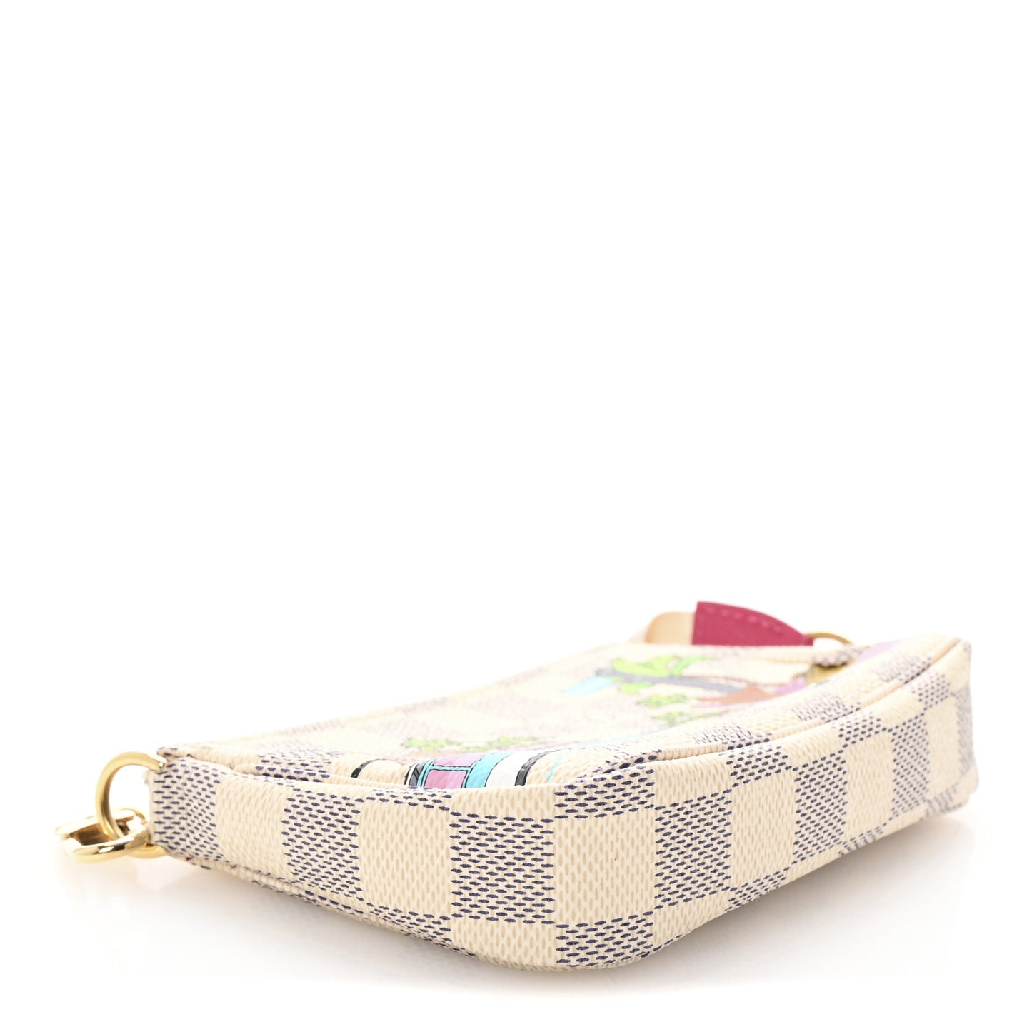 Damier Azur 2021 Christmas Animation Hollywood Mini Pochette Accessories Fuchsia