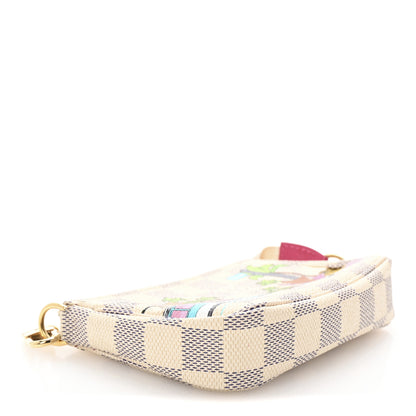 Louis Vuitton Damier Azur 2021 Christmas Animation Hollywood Mini Pochette Accessories Fuchsia 4 of 7