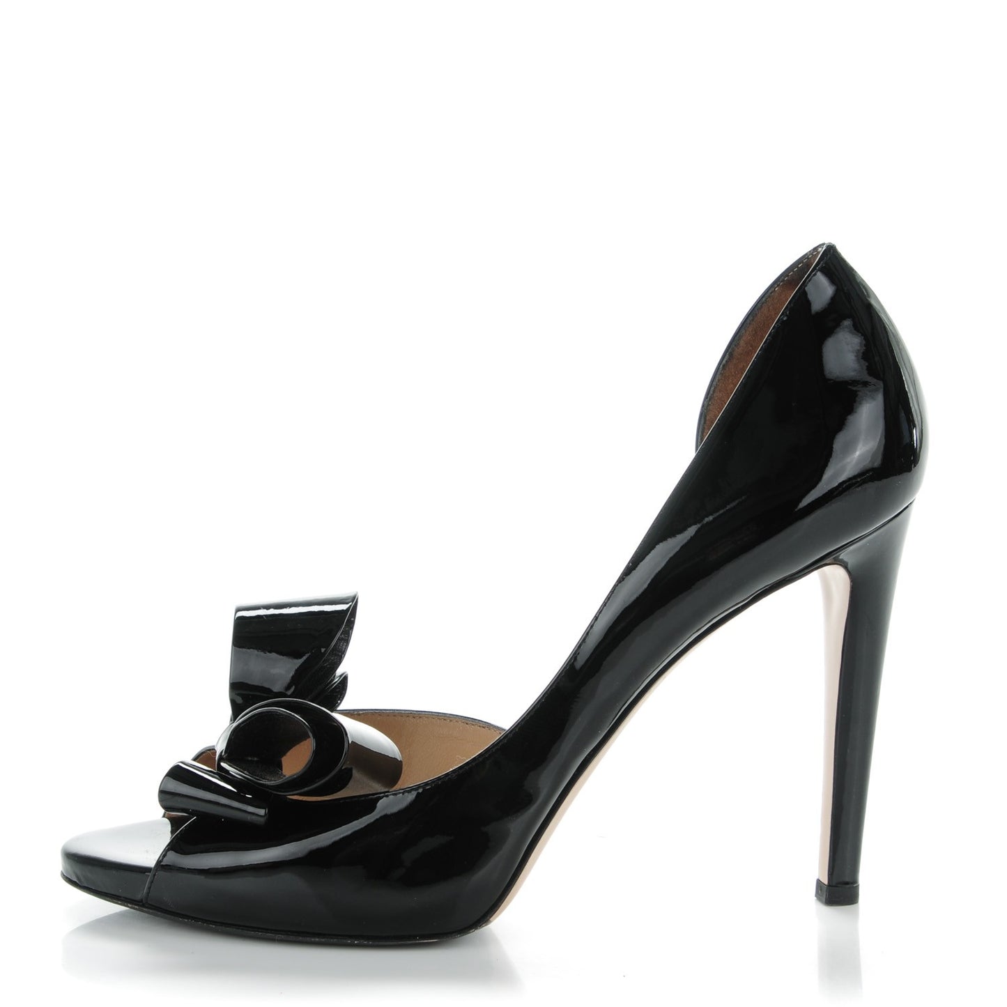 Patent Couture Bow Peep Toe d'Orsay 15/110mm Pumps 41 Black