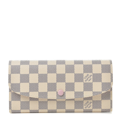 Louis Vuitton Damier Azur Emilie Wallet Rose Ballerine 1 of 8