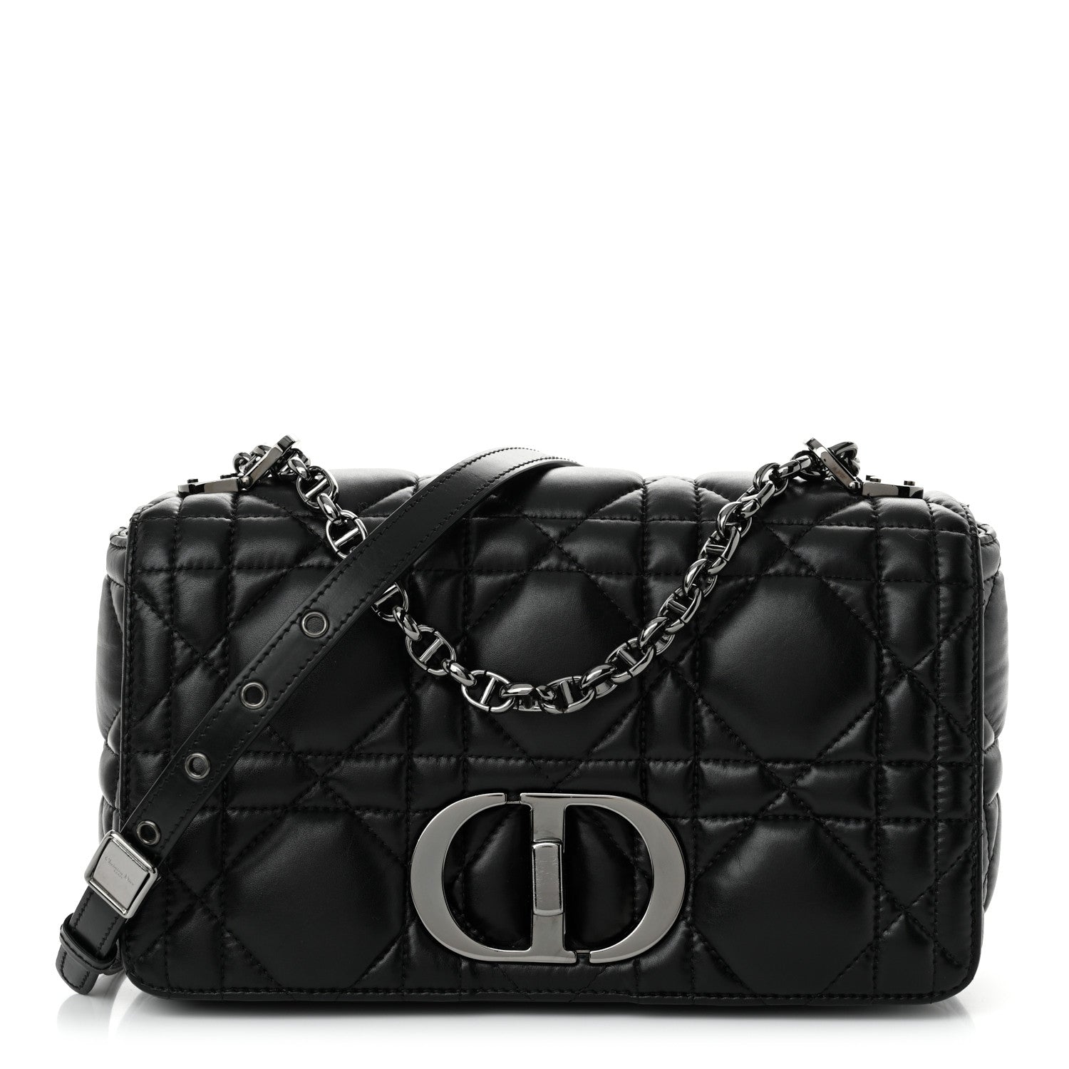 Christian Dior Calfskin Macrocannage Medium Caro Bag Black 1 of 11