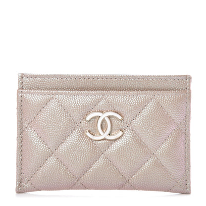 Chanel Iridescent Caviar Quilted Card Holder Beige 1 of 9