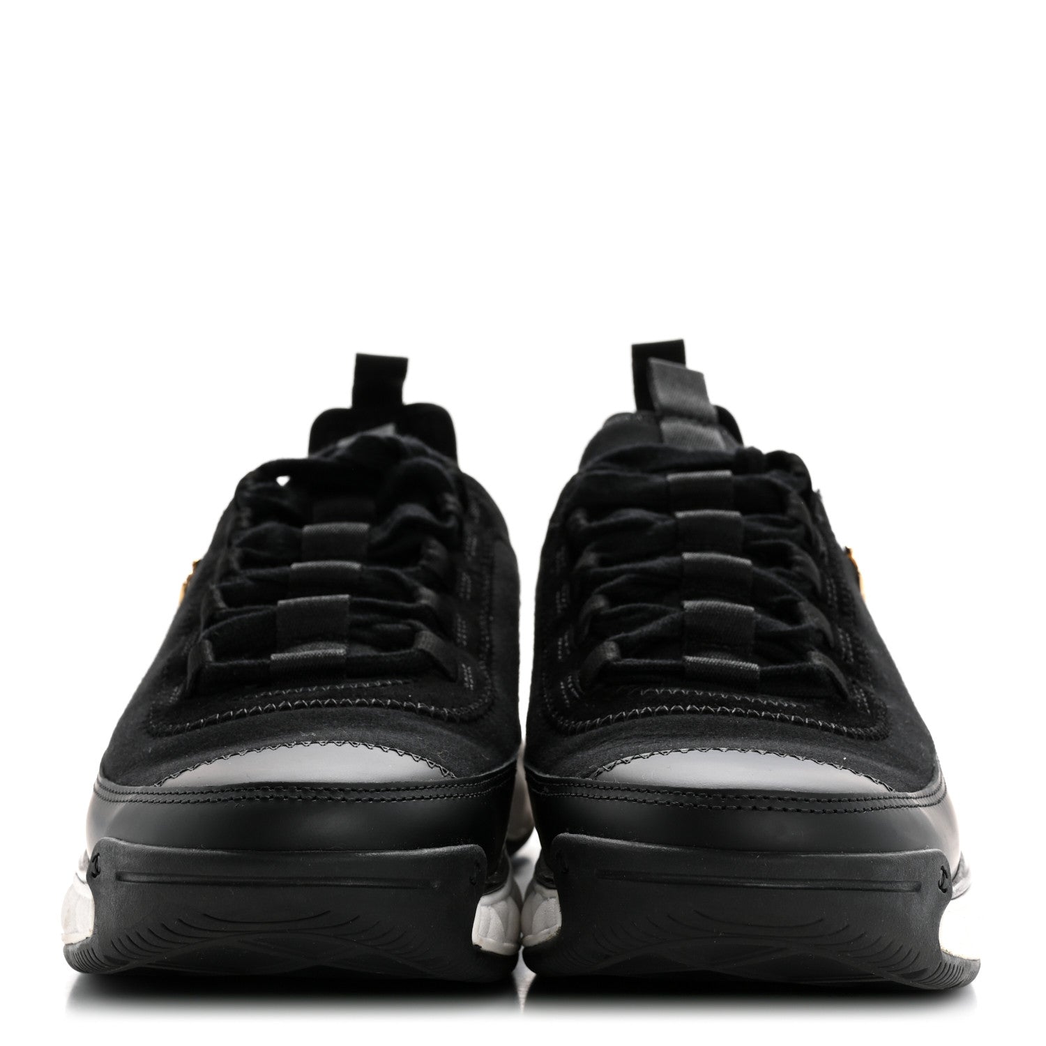 Chanel Velvet Calfskin Mixed Fibers CC Sneakers 38 Black 3 of 11
